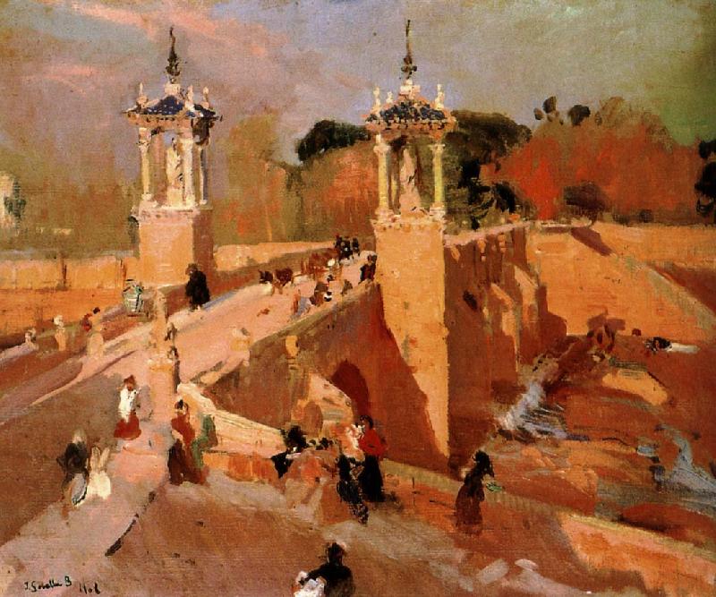 Joaquin Sorolla Valencia Bridge oil painting picture
